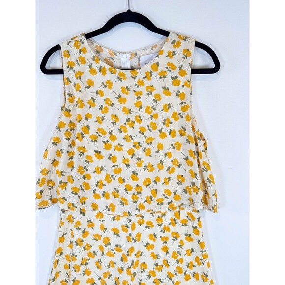 MVN The Label Women Jumpsuit Yellow Riley Floral Sleeveless Wide Leg Boho Medium - Picture 8 of 13